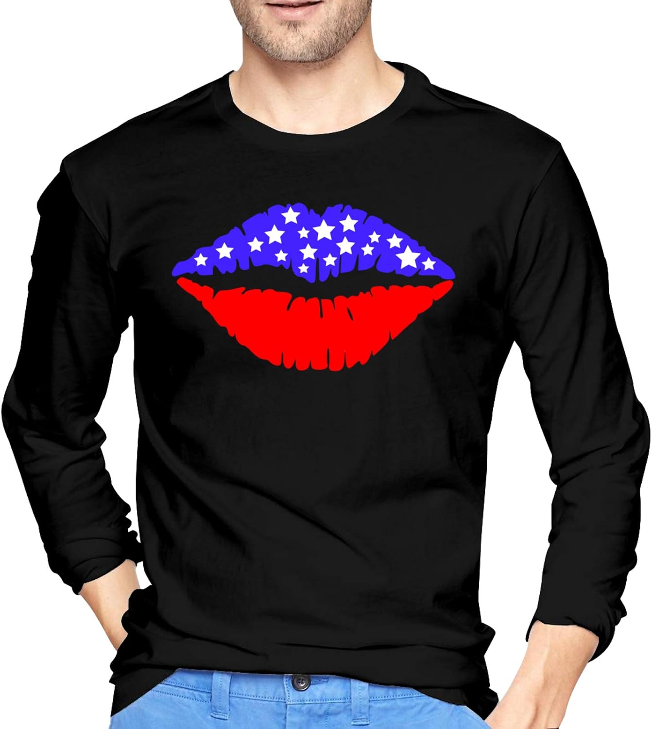 American Flag Mens Boy Long Sleeve Tee Sports T Shirt Casual: Amazon.de