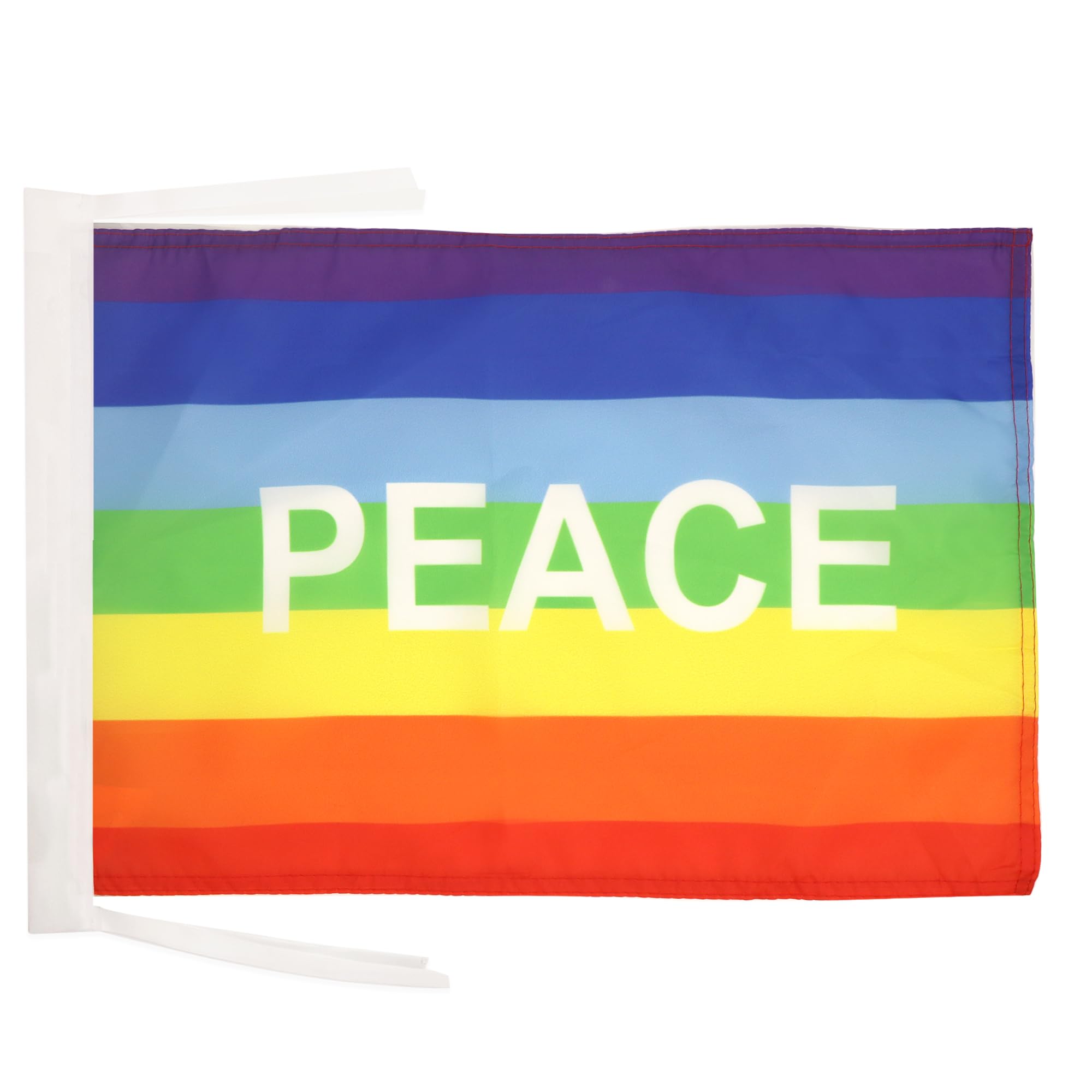 AZ FLAG - Rainbow Peace letter Flag - 18'' x 12'' - 100% Polyester Peace Small Banner with Two Cords - Fade Resistant - Vivid Colors - 18x12 in - 45x30 Cm — image 1