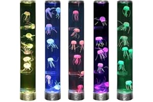 Lightahead LED Jellyfish Aqua Mood Lamp with 5 Color Changing Light Effects .The Ultimate Extra Large Sensory Synthetic Jelly Fish Tank Aquarium Mood Lamp. Ideal Gift