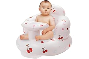 YIYUNUN Inflatable Baby Seat for Babies Toddlers Floor Chair Sitting Up Pump Blow Up for Infant Ages 3 6 12 18 24 36 Months Boys Girls Sofa Toys Activity Christmas Stocking Stuffers (Lovely Cherry)