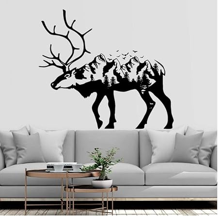 YIDAD Ciervos montañas Naturaleza Pared calcomanía Ciervos montaña