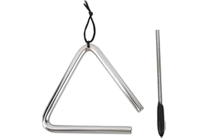 Steel Triangle Percussion Instrument 4 Inch with Striker Clear Resonant Sound for Music Education Classroom Performance