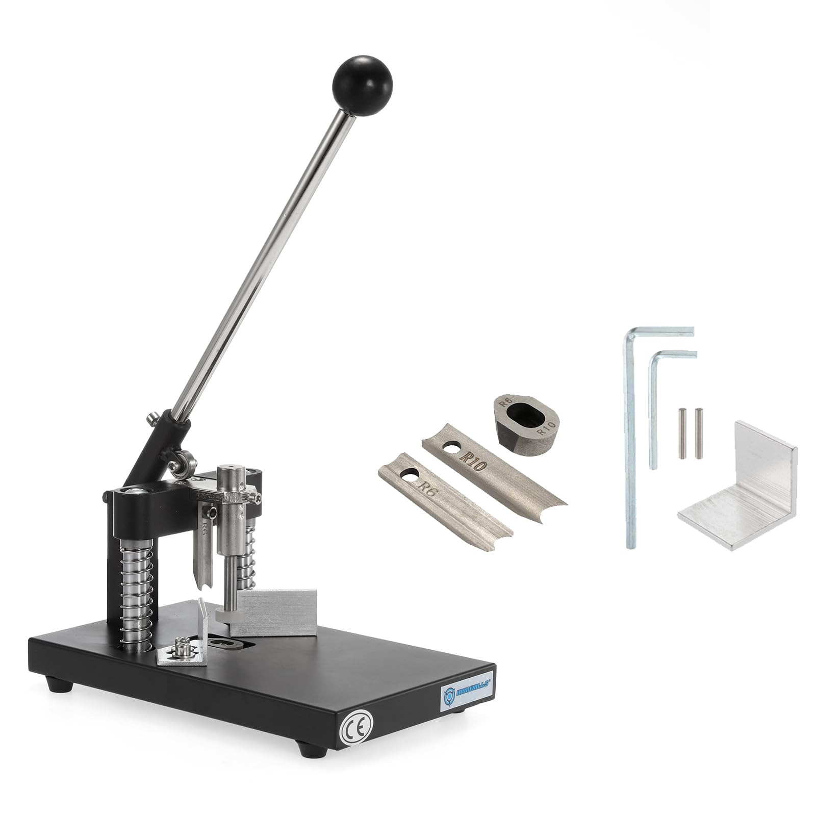 Photo 1 of IRONWALLS Corner Rounder Punch Heavy Duty, 1.2”/30mm Thickness Manual Corner Rounder Paper Punch Cutter with R6mm R10mm Interchangeable Dies for Heavy Cardstock, Plastic, Aluminum Sheet