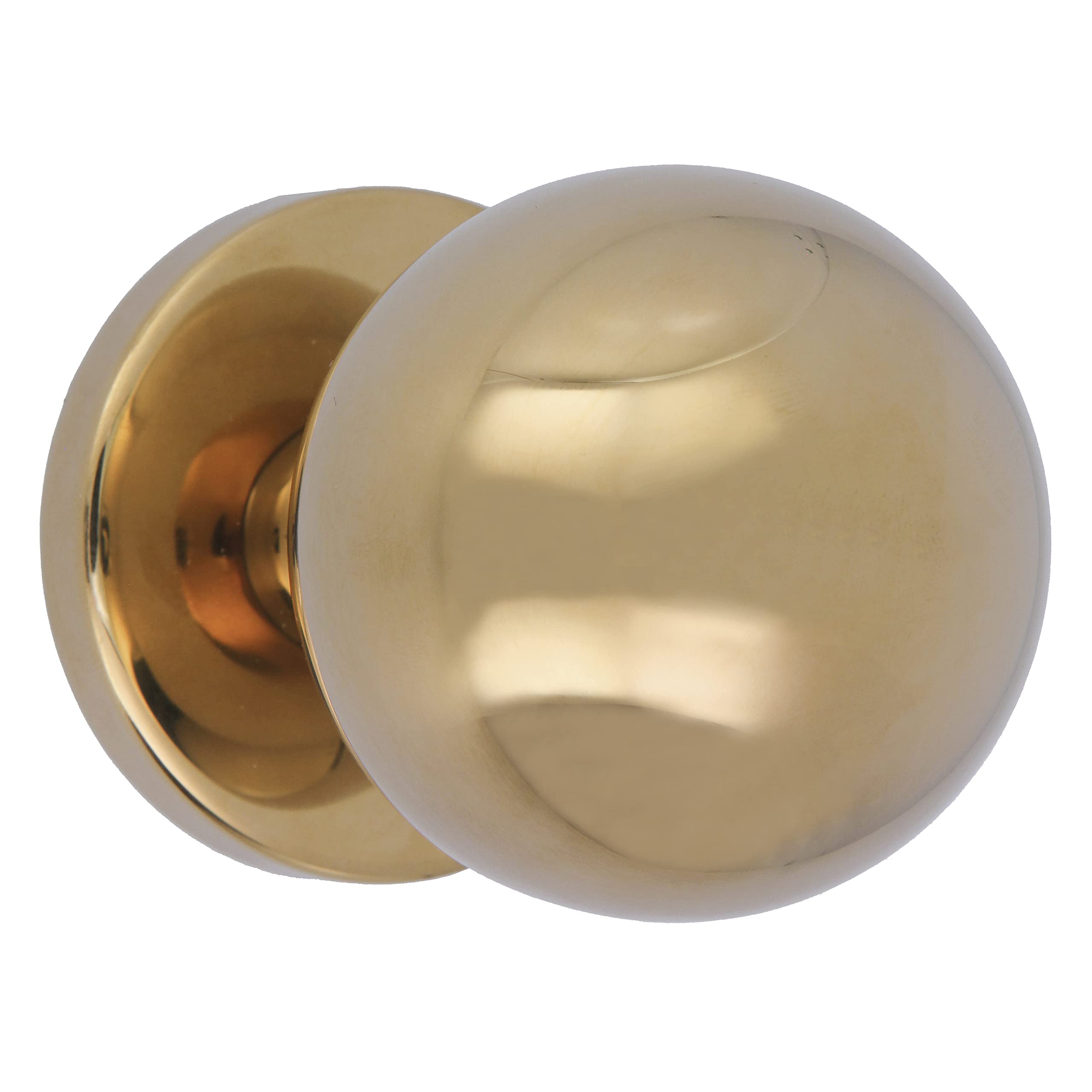Amig - Round Door Knob for Main Entrance Doors | Handle for Front Door | Handle Diameter 70 mm | Stainless Steel 18/8 | Gold | Includes Mounting Screw and Nut