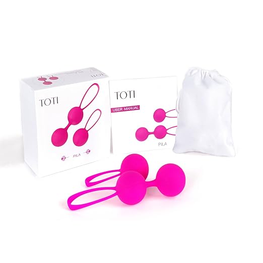 TOTI Kegel Balls Exercise Weights Kit (2-Piece Set) Premium Kegal Weights to Strengthen & Tighten Pelvic Floor, Post-Pregnancy Bladder Control | Medical-Grade Silicone | Pink