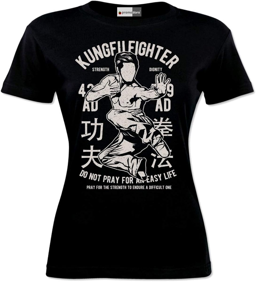 Kungfu Fighter Martial Arts MMA UFC Tshirt de boxe pour femme Noir Small Amazon.fr