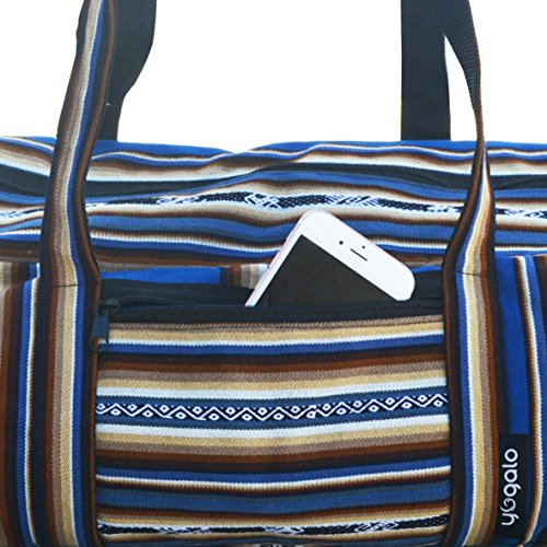 Yoga Mat Bag - Full Zip, Handmade, Large, Zip-pocket, Exercise Yoga Mat Bag (5 colors) (Blue) - Thumbnail 3