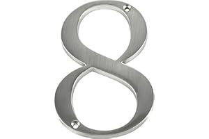 HILLMAN DISTINCTIONS Distinctions by Hillman 843328 4-Inch Brushed Nickel Flush-Mount House Number 8, 1 Count (Pack of 1)