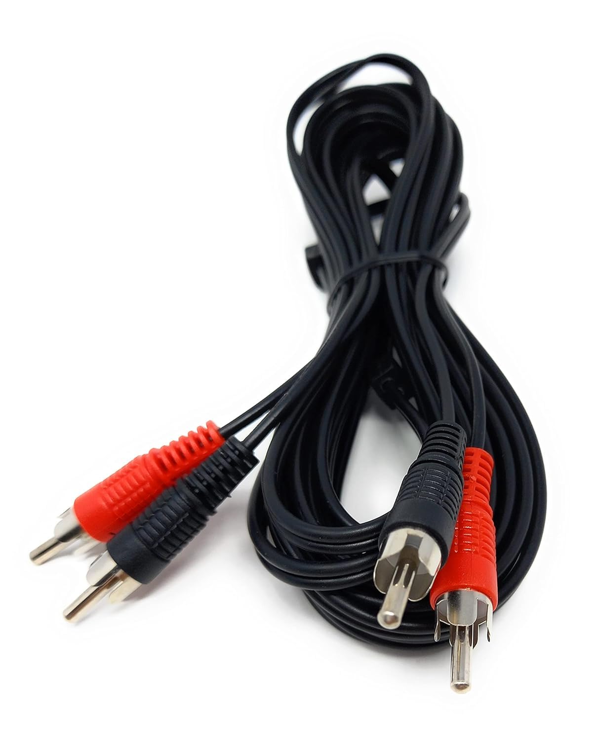 DRUT 7m RCA to RCA Phono Twin Jack to Jack Stereo Audio Cable Lead Cord Compatible With CD/DVD/Amplifier/Hifi/DJ Mixer/Turntable 23ft Black Nickel Connectors