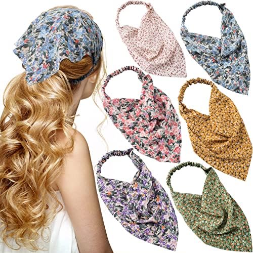ANCIRS 6 Pack Bandana Headbands for Women, Floral Bandana  display picture 2