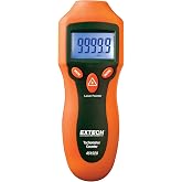 Extech 461920 Mini Laser Photo Tachometer and Counter, 99999 RPM | Non-contact 2-99999 RPM, +/-0.05%, 0.1 RPM resolution, backlit 5-digit, reflective tape, 9V, case