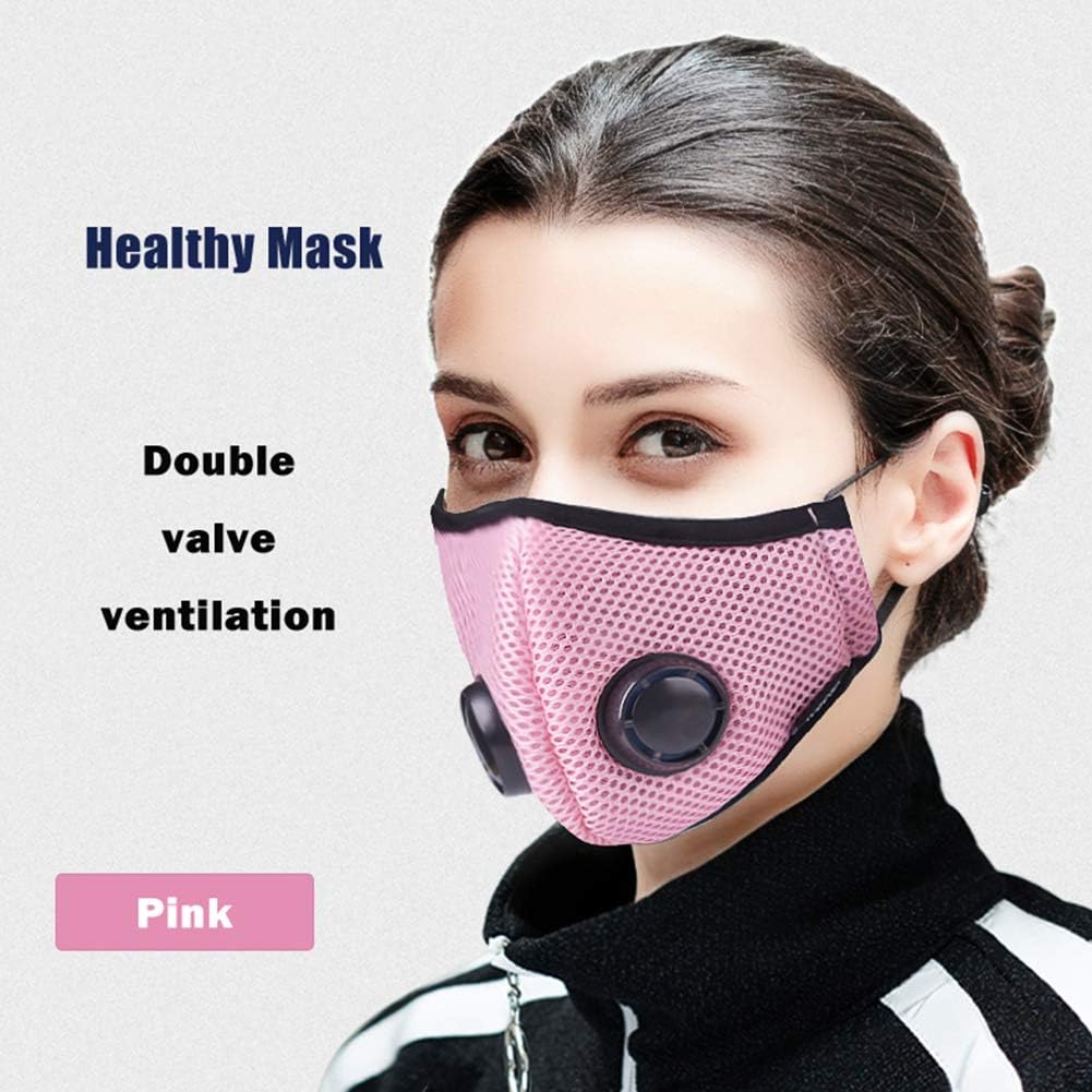 ZHHWYP Anti Dust Mask,Activated Carbon Dustproof Mask, Anti Haze Face Mask Anti Pollen Allergy PM2.5 Dust Mask with Filter Cotton Sheet And Valves,Reusable Mask