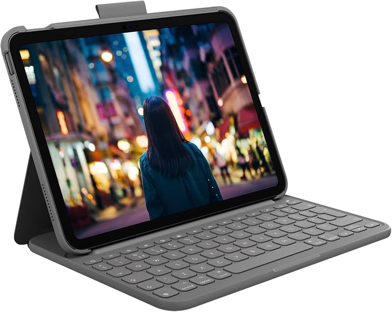 Logitech Slim Folio Keyboard Case for iPad 10th Gen A16 UK Graphite