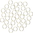 Fushing 100Pcs Stainless Gold Color Split Rings, Crystal Chandeliers Connectors for Chandelier, Curtain,Suncatchers, Crystal Garland,Necklaces, Keys, Earrings, Jewelry Making (Gold, 12mm)