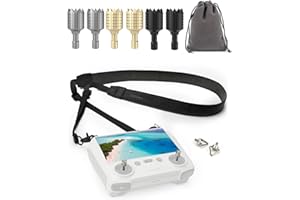 LKTOP Lanyard Neck Strap+Joysticks for DJI RC/RC2 Controller, 50-63'' PU Leather Lanyard 3 Pairs Sticks for DJI Mini 4 Pro/Mini 3 Pro/Mini 3/Air 3S/Air 3/Air 2S/Mavic 3/Mavic 3 Pro/Mavic 3 Classic