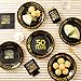 Crisky 50th Birthday Plates Black and Gold 9 inches 50 Pack, for Dessert, Buffet, Cake, Lunch, Dinner Plates for 50th Birthday Decorations Party Supplies, Cheers to 50 Years!