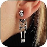 Halloween Skeleton Earrings for Women Skull Earrings Gothic Removable Bone Earring Fun Skeleton Costume Spooky Earring Halloween Costumes 2025