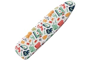 KUIFORTI Cartoon Sewing Print Ironing Board Cover Cute Sewing Tailoring Craft Tool Design Replacement Sewing Teacher Gift for Seamstress Ironing Board Protective Cover