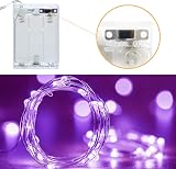 cshare Fairy Lights 5m 50 LEDs Battery Operated Purple Wire IP65 Waterproof view 2