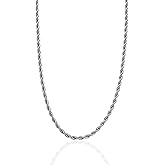 CRAFTD - Silver Rope Link Chain - Durable Rhodium & 316L Stainless Steel - Waterproof, Heat & Sweat Resistant - Gifts for Men - Men's Jewelry