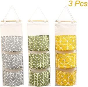Bolsas de Almacenamiento para Colgar en la Pared 3 Piezas de Tela de