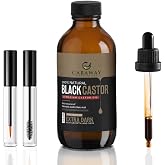 CARAWAY Jamaican Black Castor Oil for Hair Growth, Eyelashes &amp; Eyebrows | Organic, Cold-Pressed &amp; Unrefined | Deep Moisturizing Oil for Skin, Face &amp; Scalp | Glass Bottle + Mascara Kit &ndash; 4 oz / 118 ml