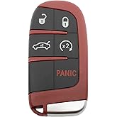 Horande 5 Button Replacement Key Fob Cover fit for Dodge Charger Challenger Chrysler 300 Jeep Grand Cherokee Compass Renegade Patriot Grand Comander Key Fob Case Shell
