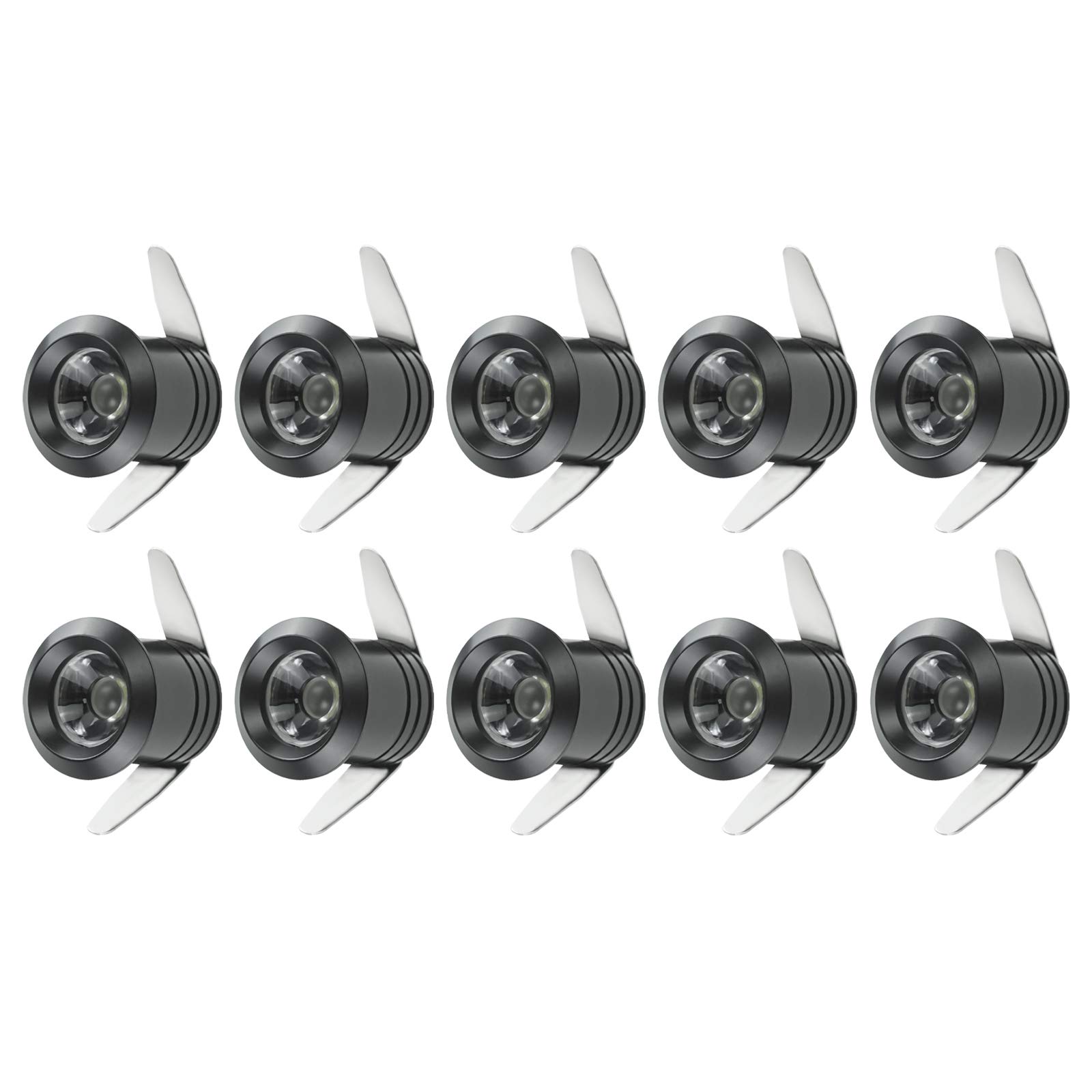 perhanup Mini Ceiling Downlight, LED Recessed Spot Lights Small Downlight Led Spotlights with Transformer for Cabinet Display, Kitchen, Stairs, 1W, 90-265V AC, 10PCS[Energy Class A++]