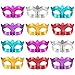 Bememo 12 Pieces Unisex Plated Masquerade Half Face Mask Wedding Props Mardi Gras Party Masks Carnival Costume Accessory