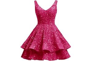 Sevintage Short 2024 Sparkly Sequin Homecoming Dress for Teen Tiered Corset Ball Prom Cocktail Party Gown