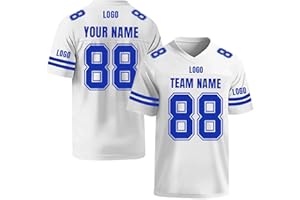 SPUXXZPSHU Custom Football Jersey for Men Women, Personalized Name & Number Soft Combed Cotton Jersey for Fans, XS-3XL