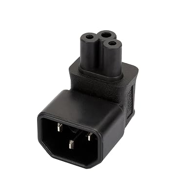 Vellcon C14 To C5 Right Angle AC Adapter - 90 Degree Mickey Mouse Power Cord Converter, Black - View #6