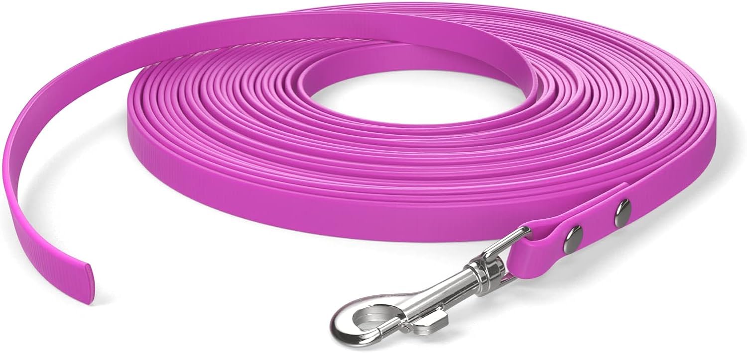 10m drag lead, dog lead, 1 carabiner, magenta, extra narrow, dirt and water repellent