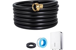FEVBCNRJ 13FT Dehumidifier Drain Hose Compatible with Midea, Drain Hose for Dehumidifier with 3/4 Inch FHT Connector, Rust-Free Brass Fittings for No-Leakage Connection, Kink-Free, Fits for Most Dehumidifiers