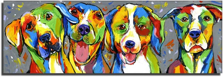 XZRDP Acuarela Animal Color Perro Arte de la Pared Pintura Sala de