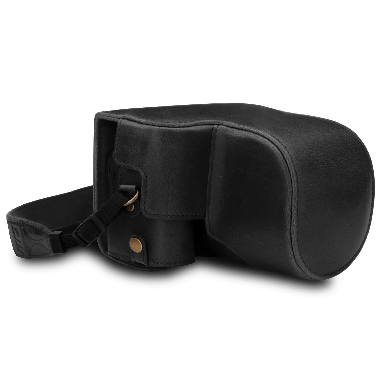 MegaGear MG1674 Ever Ready Leather Camera Case Compatible with Nikon Coolpix B600 - Black