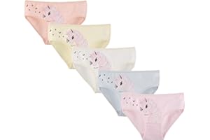 Donella Girls' Soft Cotton Underwear - Kids Bikini Brief Panties for Girls and Toddlers 5-Pack, Age: 2-15