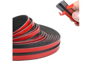 BESULEN 16.4 Ft Car Windshield Weather Stripping, 14mm T Shape Adhesive Rubber Seal Strip, Auto Sunroof Sealing Gasket, Front Rear Windshield Trim Stripping Leak Sound Proofing Weatherstrip