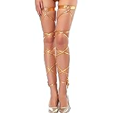 MS.ING Rave Leg Wraps for Women Festival Dancing Sexy Shiny Metallic Leg Wraps with O-Ring
