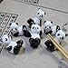 Tableware Decoration Ceramic Panda Pattern Chopsticks Rest Spoon Fork Knife Kitchen Holder Rack Practice (black-white)