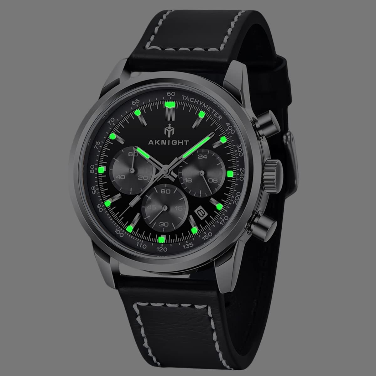 BENYAR AKNIGHT Herrenuhr Braun Leder Strap Chronograph Quarz Uhr Männer Datum Kalender Wasserdicht Armbanduhr Herren Sport mit Leder Armband Elegantes Geschenk
