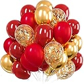 xfbbchh 30 Pcs Metallic Chrome Gold Balloons, 12 Inch, Pearl Gold, Light Red, for Baby Shower, Birthday, Bridal Shower, Wedding Party Decoration