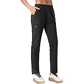 Pioneer Camp Women's Hiking Pants UPF 50+ Elastic Waist Drawstring Ultra-Stretch Lightweight Outdoor Cargo Pants for Travel