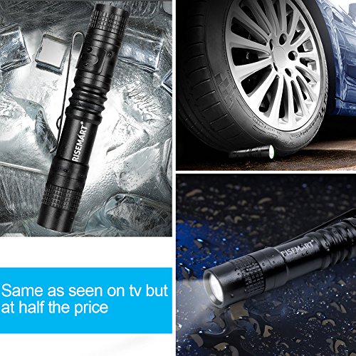 Keychain Flashlight, RISEMART Small Mini Pocket Led Pen light Super