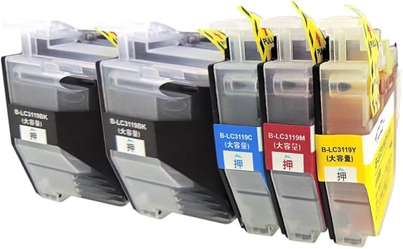 Amazon Lc3119 大容量 4色 Bk 5本 Lc3119 4pk Bk 2 C M Y 対応機種 Mfc J6980cdw Mfc J6580cdw Mfc J69cdw Mfc J65cdw Mfc J5630cdw Icチップ残量表示検知機能付き Mt Smile製 ブラザー用 互換 インク カートリッジ 365日保証 サービス Mt Smile