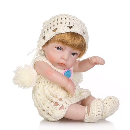 Walmeck-1 Walmeck Reborn Baby Doll, 11inch Rebirth Baby Doll Play Dolls Full Vinvl Body Washable with Clothes Lifelike Cute Girls Gifts Toy