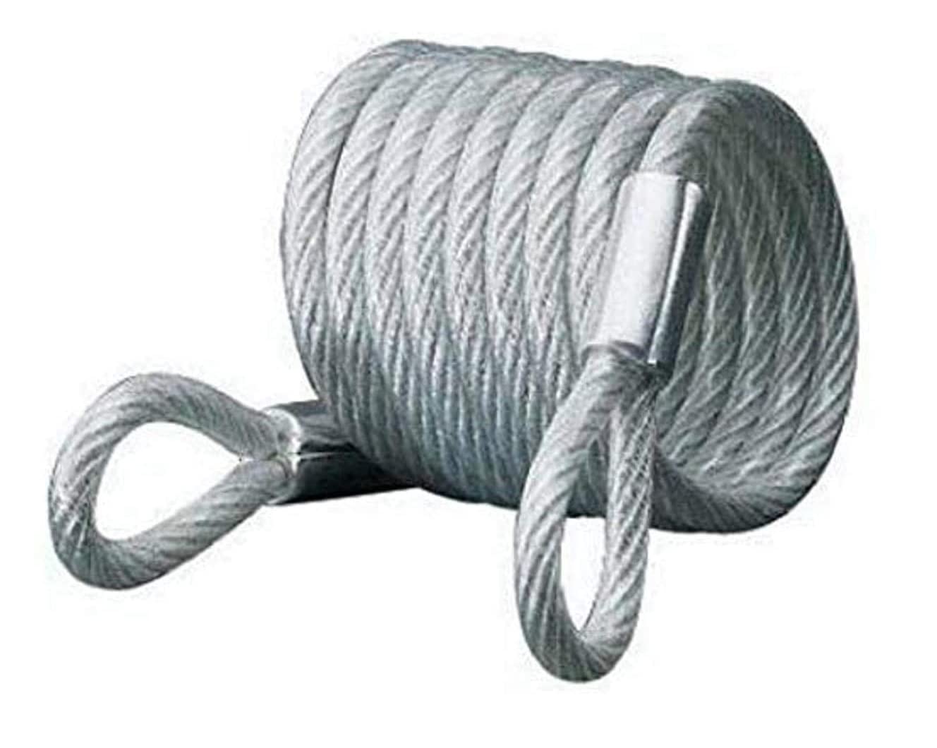 TERF® Heavy Duty Bicycle Cable Loop 2000mm (2 Meter) Long and 7mm Thick Spiral Steel Cable with Vinyl Cable Cover Ideal for Electric Bike Cycle Garage Door Gate and Out Door Equipment - Pack of 1