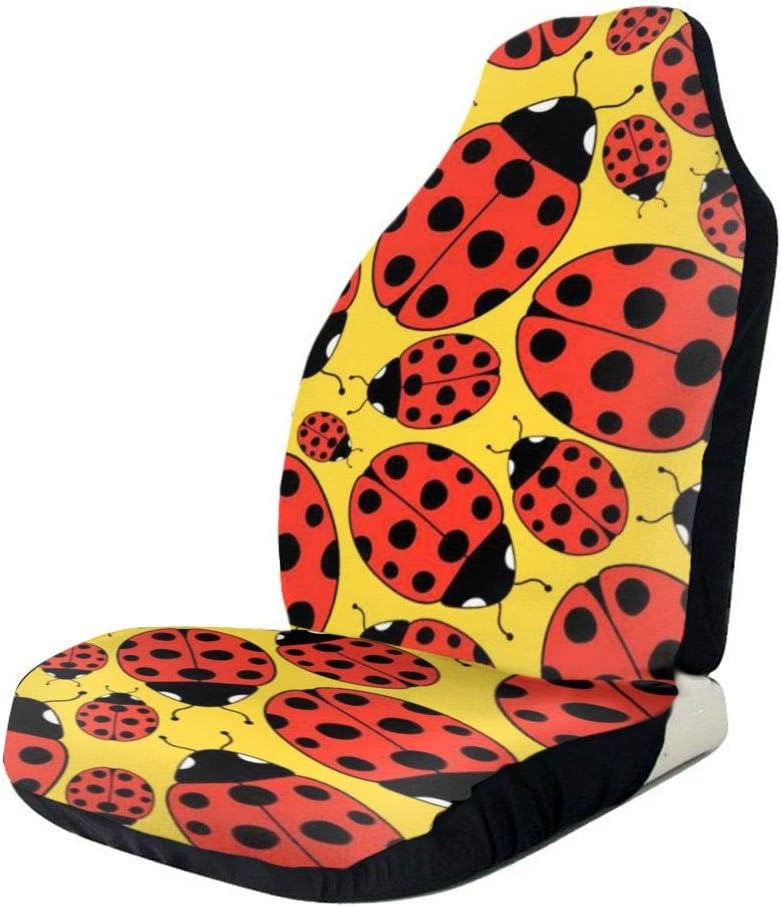 HXJIULI Busy Ladybug Car Seat Cover,Universal Fit Front Seat CoversEasy Install