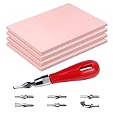 UPlama 4 Pcs Rubber Block Stamp Carving Block Stamp