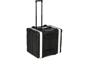 Gator Cases Lightweight Rolling 8U Rack Case with Heavy Duty Latches, Retractable Tow Handle, and Recessed Wheels, Standard 19.25" depth (GRR-8L)